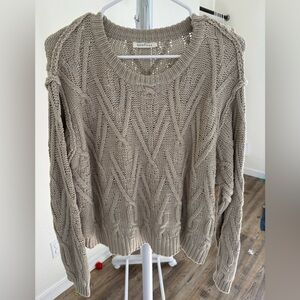 Neuflora “Dawson” Cream Cable Knit Sweater